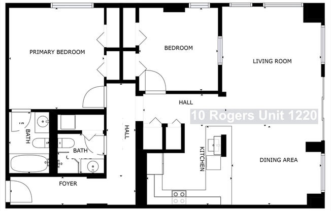 2 beds, 2 baths, 1,208 sqft, $4,500, Unit 1220