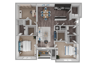 2 beds, 2 baths, 1,622 sqft, $1,357