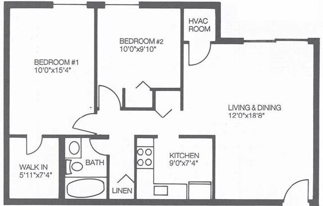 2 beds, 1 bath, 800 sqft, $1,661