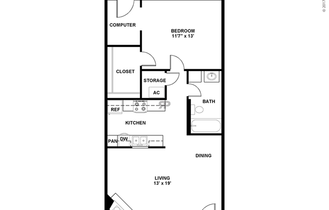 1 bed, 1 bath, 930 sqft, $945