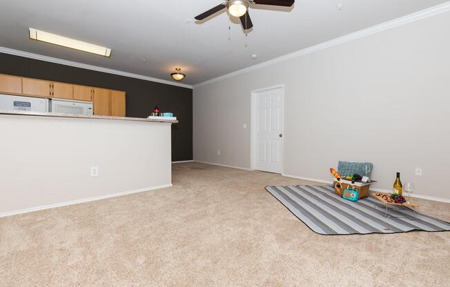 unfurnished living room with carpet