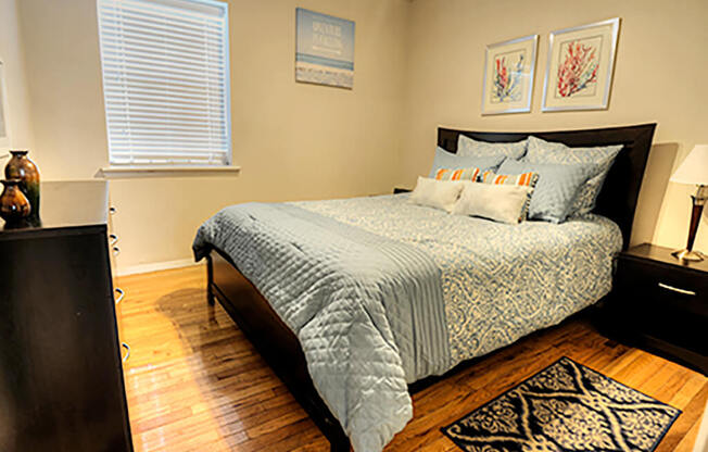 Furnished bedroom at Waters Mark Apartment Homes, Gulfport