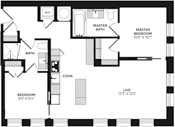 2 beds, 2 baths, 905 sqft, $4,488