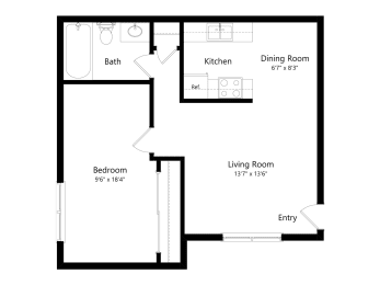 1 bed, 1 bath, 663 sqft, $2,125