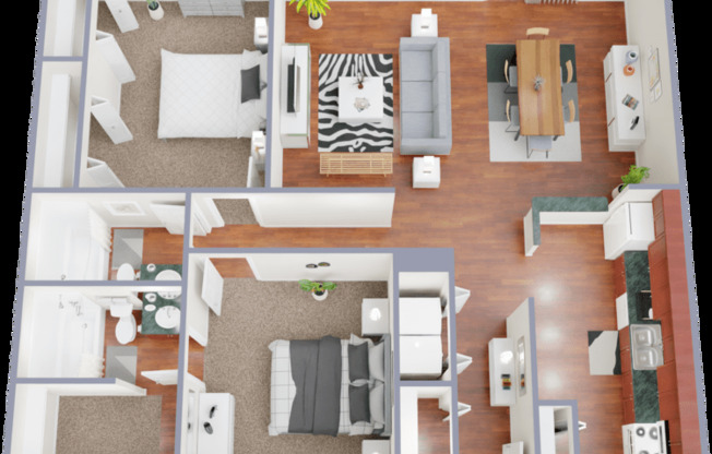 2 beds, 2 baths, $1,900