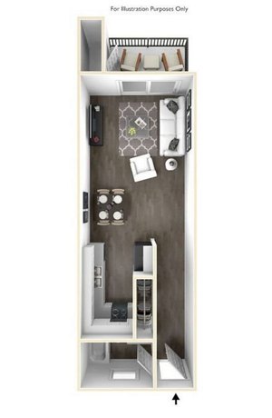 Studio, 1 bath, 440 sqft, $1,759