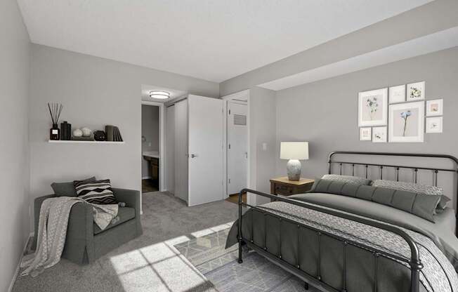 Bedroom with connected bathroom