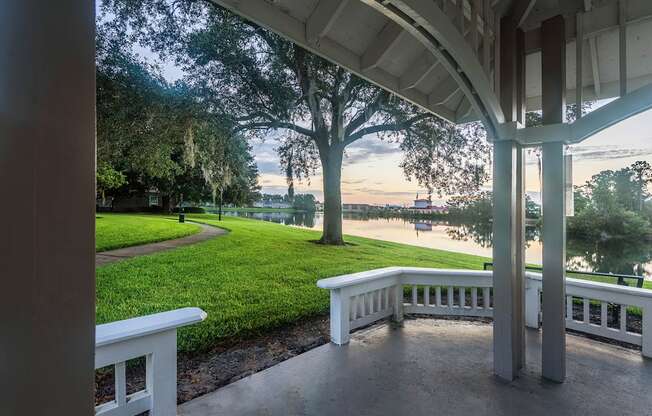 The Colony at Deerwood Apartments - Lakeside gazebo with stunning view