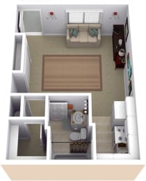 1 bed, 1 bath, 375 sqft, $995