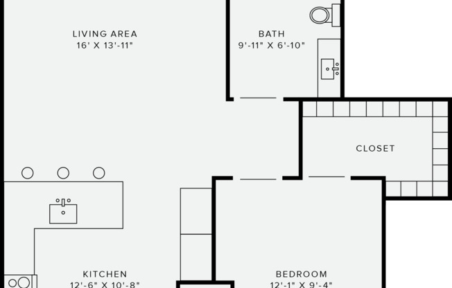 1 bed, 1 bath, 703 sqft, $1,733