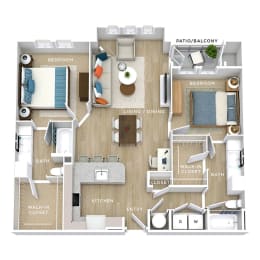 2 beds, 2 baths, 1,145 sqft, $2,541