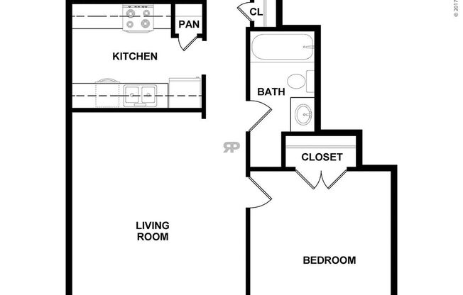 1 bed, 1 bath, 690 sqft, $825