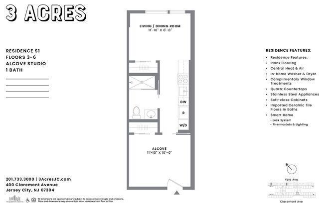 1 bed, 1 bath, 435 sqft, $2,185, Unit 5003