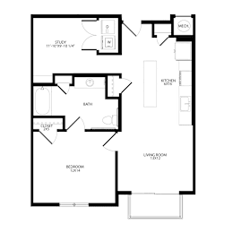 1 bed, 1 bath, 849 sqft, $1,625