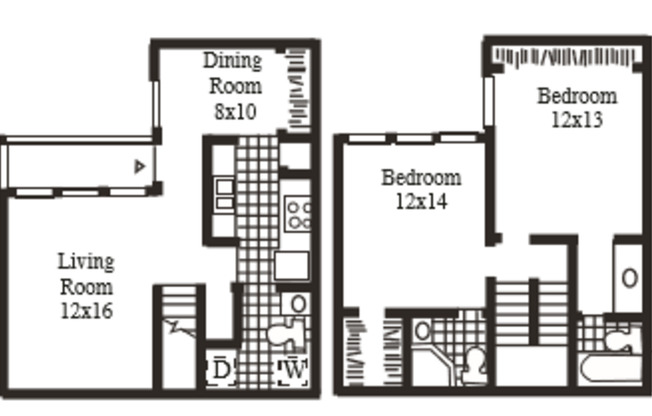 2 beds, 2.5 baths, 1,084 sqft, $1,715