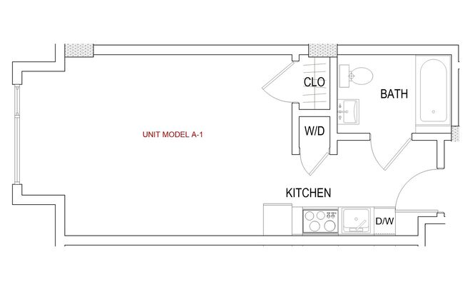 Studio, 1 bath, 390 sqft, $2,195