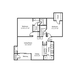 2 beds, 2 baths, 920 sqft, $1,528