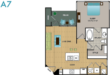 1 bed, 1 bath, 691 sqft, $1,495