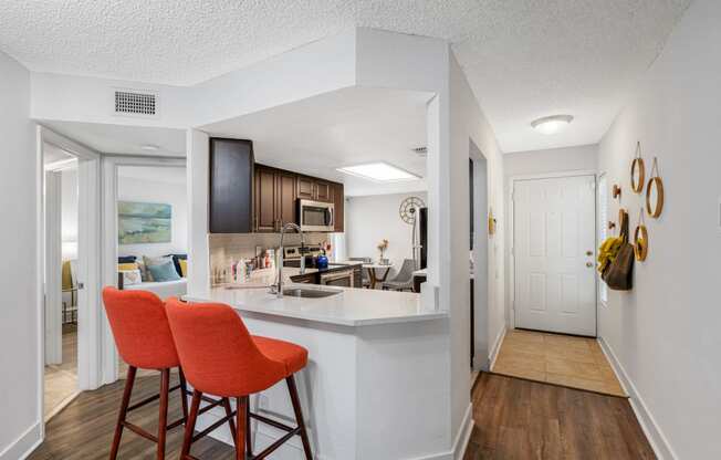 our apartments at the heights offer a kitchen and living room