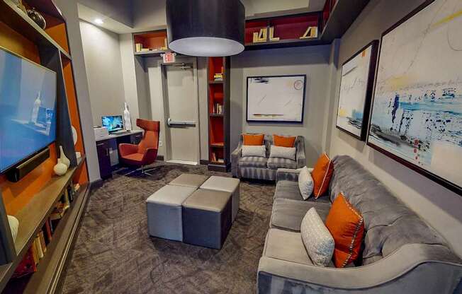 Stylish Tv Cabinet In Living Room at Civic at Frisco Square Apartments, Frisco, 75034