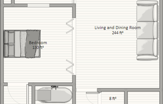 1 bed, 1 bath, 670 sqft, $950