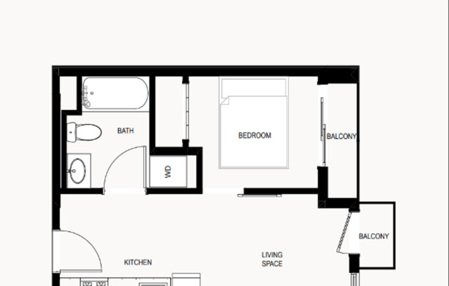 1 bed, 1 bath, 373 sqft, $1,975, Unit 605
