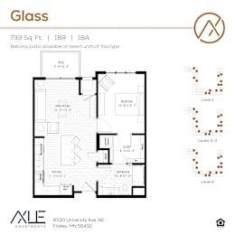 1 bed, 1 bath, 733 sqft, $1,555