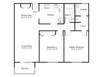 2 beds, 2 baths, 1,050 sqft, $2,535