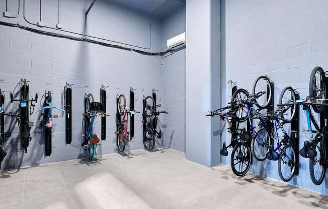 A bike rack with many bikes on it.