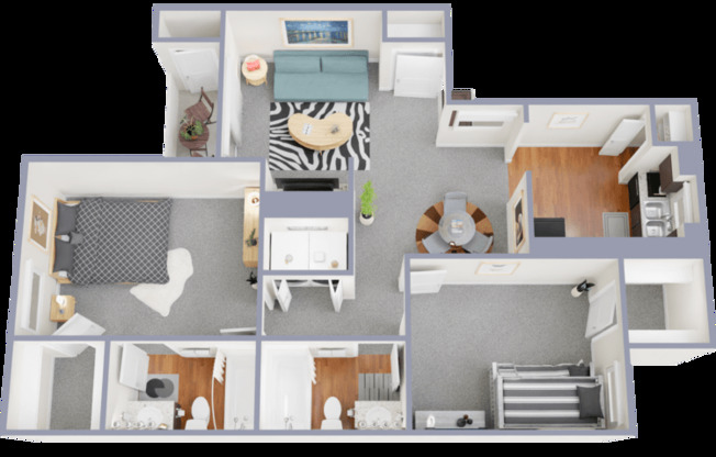 2 beds, 2 baths, 970 sqft, $1,295