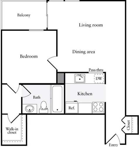 1 bed, 1 bath, 645 sqft, $3,480, Unit 2811
