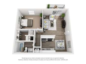 1 bed, 1 bath, 722 sqft, $918