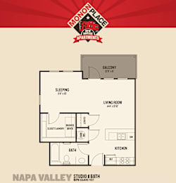 Studio, 1 bath, 571 sqft, $1,060