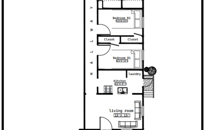 3 beds, 2 baths, 1,020 sqft, $1,400, Unit Unit A