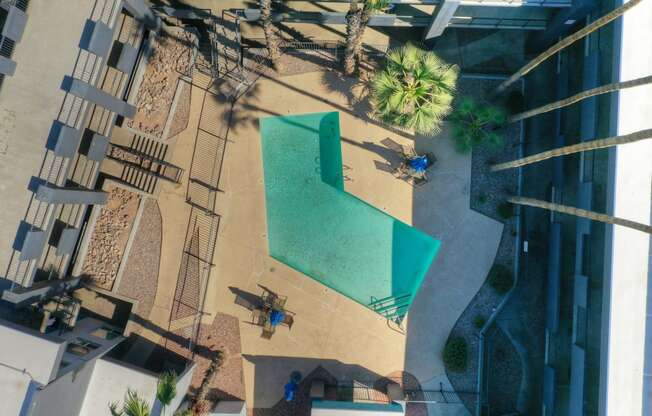 Aerial Pool at Radius Apartments in Phoenix AZ Nov 2020