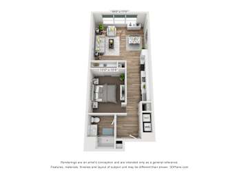 1 bed, 1 bath, 820 sqft, $2,009