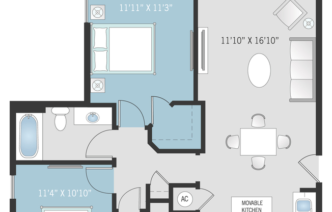 2 beds, 1 bath, 939 sqft, $2,600