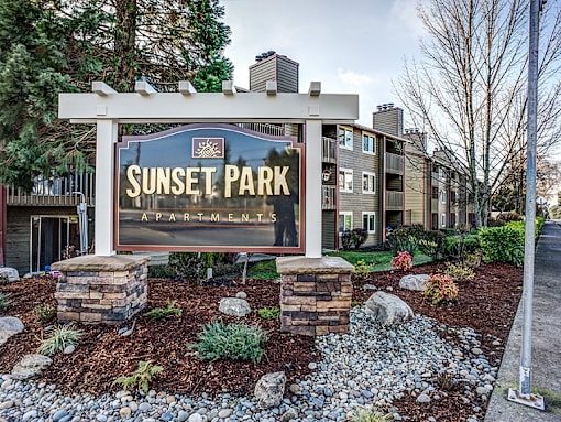 Property Signage at Sunset Park Apartments, Washington