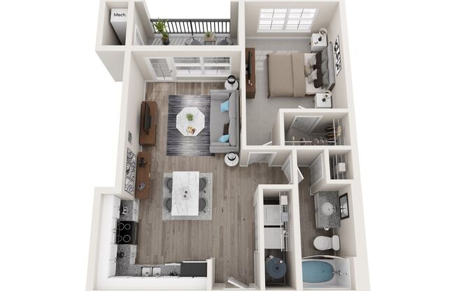 1 bed, 1 bath, 742 sqft, $1,684, Unit 4550-107