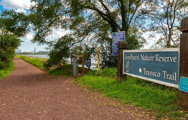 A brown dirt path at Vermella Lyndhurst apartments, Lyndhurst, NJ