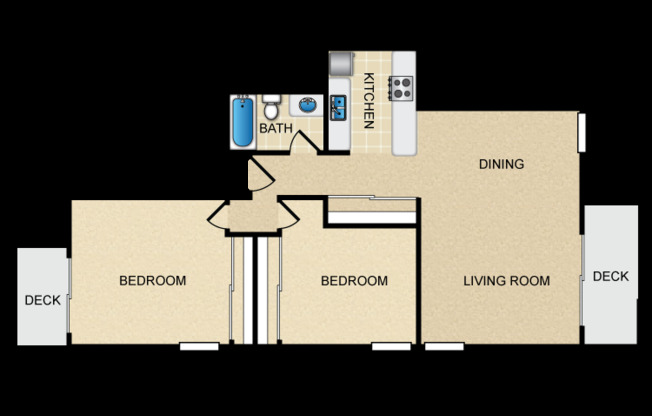 2 beds, 1 bath, 948 sqft, $2,354