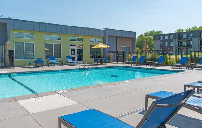 Pool area at Shorview Grand best apartments in Shoreview