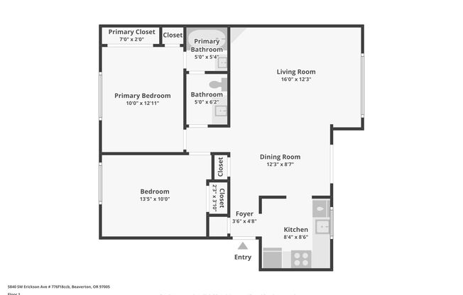 2 beds, 1 bath, 987 sqft, $1,499, Unit 06