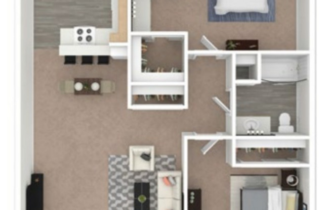 2 beds, 1 bath, 977 sqft, $1,250