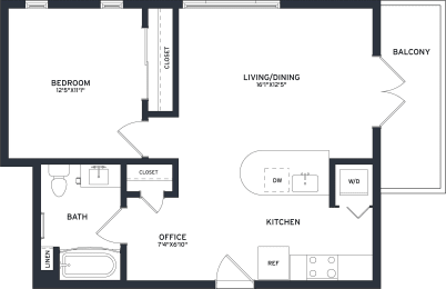 1 bed, 1 bath, 672 sqft, $3,153