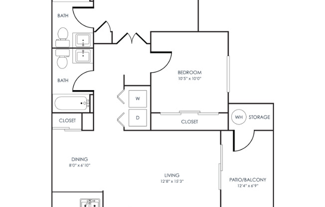 2 beds, 2 baths, 1,040 sqft, $2,080