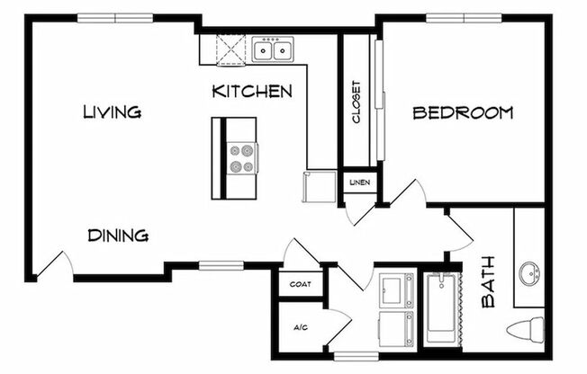 1 bed, 1 bath, 685 sqft, $1,070, Unit 633