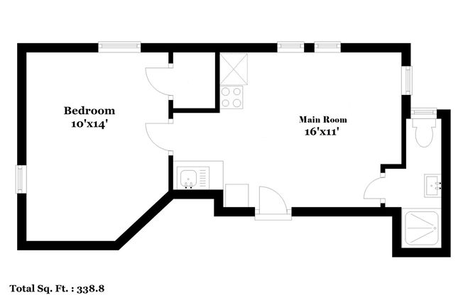 1 bed, 1 bath, 339 sqft, $1,399, Unit 514-6