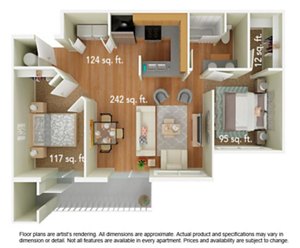 2 beds, 1 bath, 924 sqft, $1,563