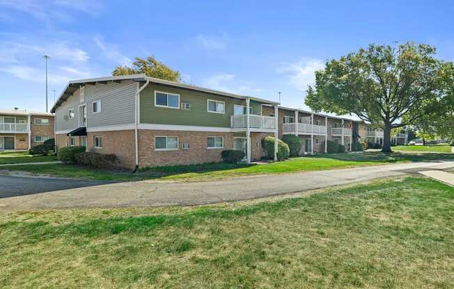 our apartments are located in a quiet neighborhood with lawns